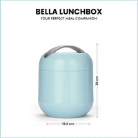 oliveware Plastic Bella Lunch Box - 3 Containers | Insulated Container | Carry Handle | Leak Proof | Complete Meal Hot Case - Blue, 300 milliliter