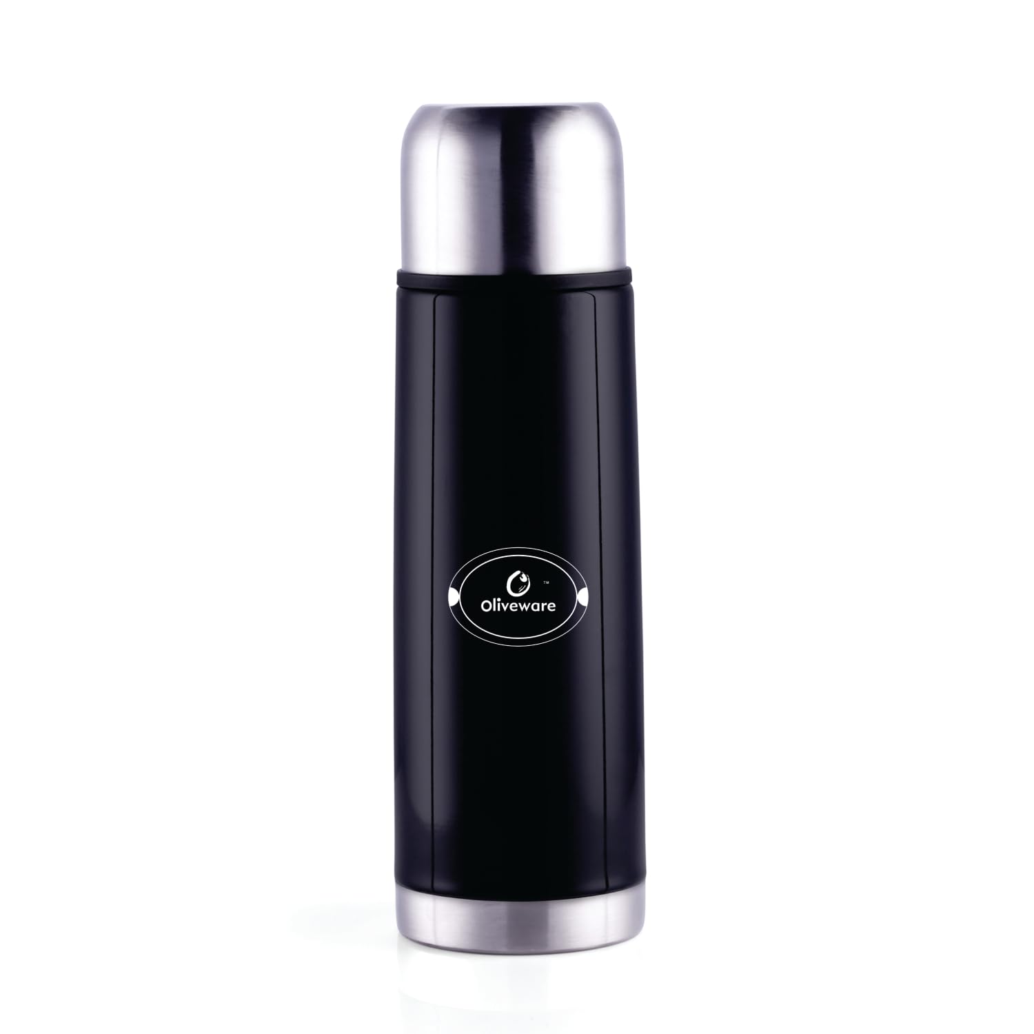 SOPL-OLIVEWARE Era Vacuum Double Wall Bottle, Stainless Steel (1000ml), Hot & Cold, Insulated Bottle, Fit for Indoor & Outdoors - Black