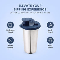 SOPL-OLIVEWARE Fancy Stainless Steel Tumbler with Lid (Blue)