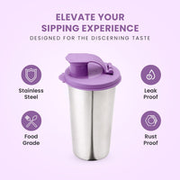 SOPL-OLIVEWARE Fancy Stainless Steel Tumbler with Lid (Violet)