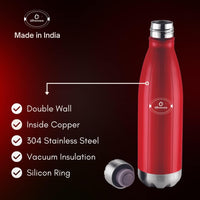 Oliveware Camo Vaccum Bottle with Sleeve, Stainless Steel (750ml), Hot and Cold, Insulated Bottle, Fit for Indoor & Outdoors - Red