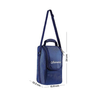 SOPL-OLIVEWARE Compact Lunch Box, 100% Leak Proof, 4 Stainless Steel Containers with BPA Free Lids (450ml) Each, Napkin & Steel Cutlery, Fabric Bag - Blue