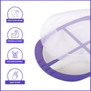 Oliveware Pearl Square Tray with Airtight Lid for Serving Dry Fruits, BPA Free, Storage & Serving Snacks, Dry Fruits, Biscuits, Candy, 4 Compartments (4x150 ml) - Voilet