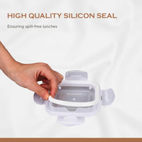 Oliveware Food Storage Container | Square Container | 320ml| Air-Tight Fridge Organizer Case | BPA-Free Locking Lids | Microwave & Freezer Safe | Leak Proof Food Storage Meal Prep Containers