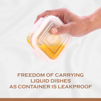 Oliveware Food Storage Container | Square Container | 320ml| Air-Tight Fridge Organizer Case | BPA-Free Locking Lids | Microwave & Freezer Safe | Leak Proof Food Storage Meal Prep Containers