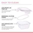 SOPL-OLIVEWARE Executive Glassware Lunchbox, Borosilicate Glass, Microwave Safe,Set of 3 with BPA Free Lid (320ml) Each - Mahroon