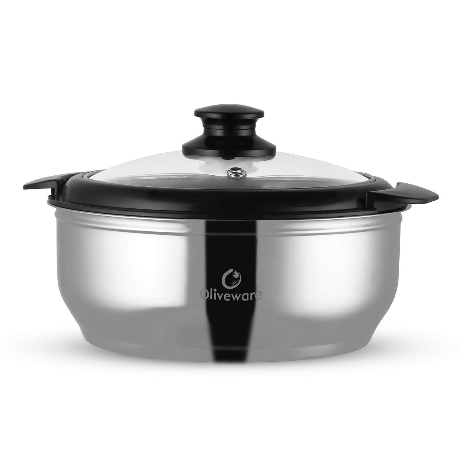 Oliveware Maestro Casseroless Thermosteel & Double Wall Insulation (2000 ml) with Insulated Lid Keep Food Hot, Stainless Steel