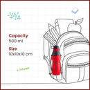 SOPL-OLIVEWARE Spin Water Bottle with Better Grip, 500 ml Bottle, BPA Free & Leak Proof, For Home, Office & Gym use - Red