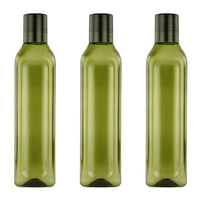 Oliveware Premium Plastic Water Bottle, 1L, Set of 3, Green