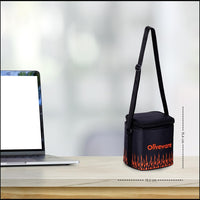 SOPL-OLIVEWARE Blaze Glassware Lunchbox with Napkin, Borosilicate Glass & Microwave Proof, Safety Lock Airtight Square Tiffin Storage, 2 Container in 320 ml Each - Black_Orange