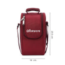 SOPL-OLIVEWARE Executive Glassware Lunchbox, Borosilicate Glass, Microwave Safe,Set of 3 with BPA Free Lid (320ml) Each - Mahroon