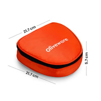 oliveware Freshy Lunch Box, Leak Proof, 3 Stainless Steel Containers with BPA Free Lid (300ml) Each, Fabric Bag - Orange