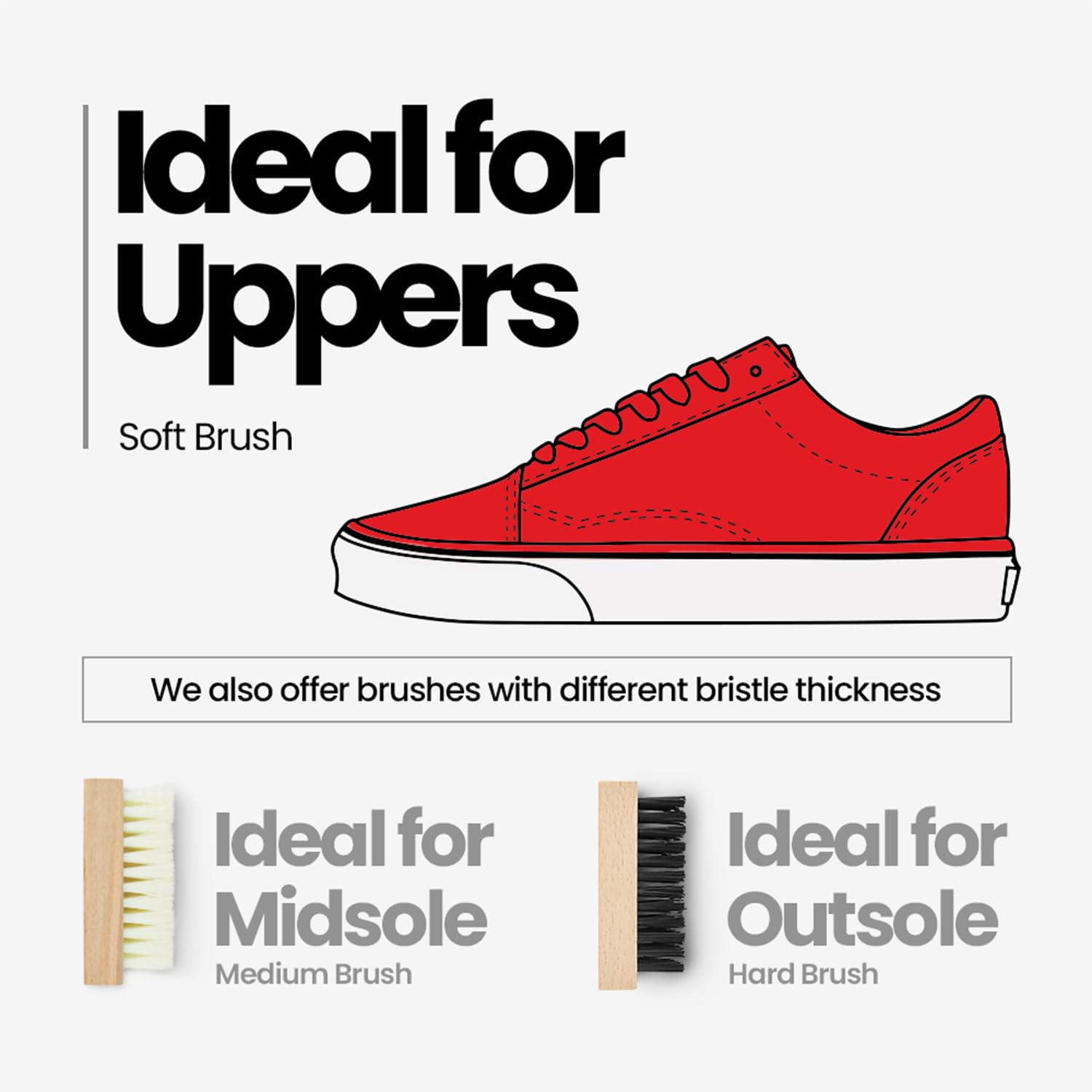 SHOEGR Shoe Brush for Proper Sneaker & Shoe Cleaning (Soft)