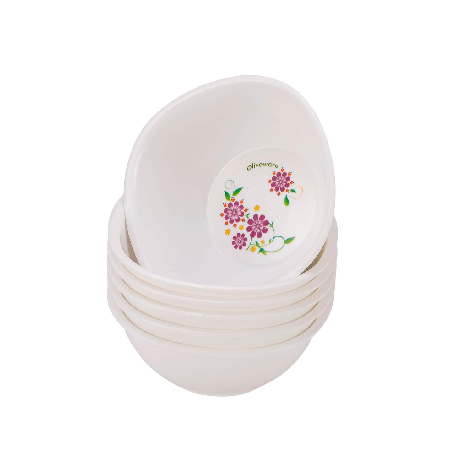 oliveware Printed Square Bowl Small Purple- 200 ml | Set of 6