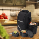 SOPL-OLIVEWARE Executive Pro Lunch Box, Microwave Safe, 3 Inside Steel Container with BPA Free Airtight Lids (290ml, 450ml, 600ml), Plastic Pickle Box (130ml) & Steel Cutlery - Red