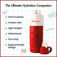 SOPL-OLIVEWARE Smash Water Bottle with Better Grip, 500 ml Bottle, BPA Free & Leak Proof, For Home, Office & Gym use - Red