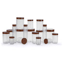 oliveware Honeycomb Range Kitchen Container, Air Tight Storage with Fridge Bottles, BPA Free, Set of 18 (15 Boxes + 3 Water Bottles) - Brown