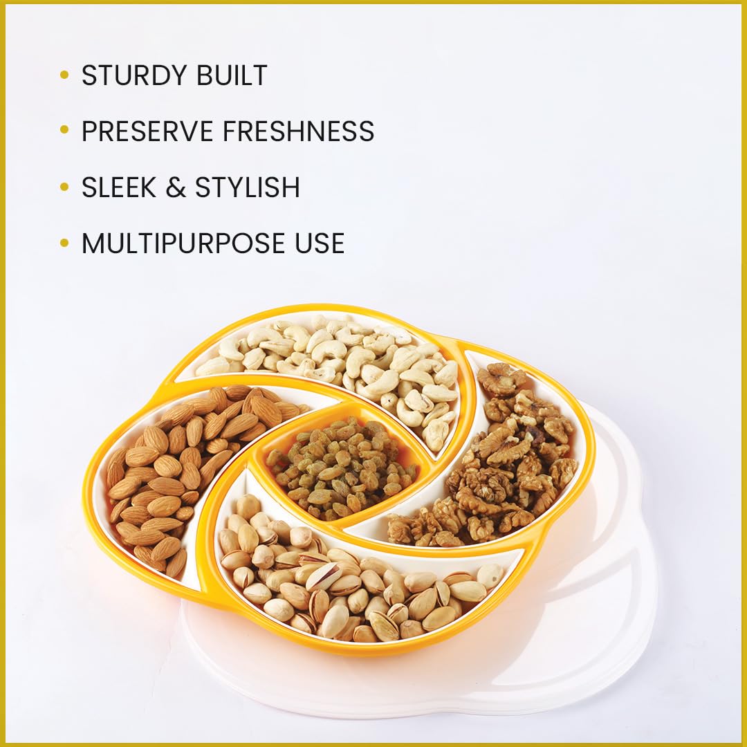 Oliveware Plastic Dry Fruit Candy Container - Yellow