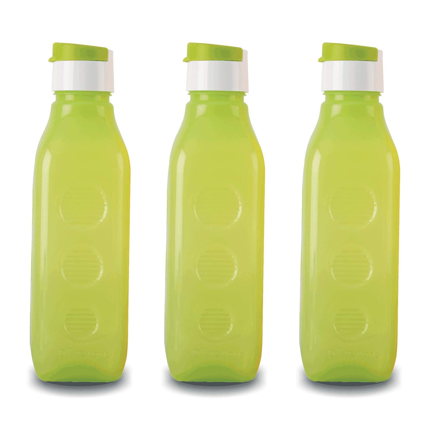 Oliveware Premium PET Water Bottle | SUPERIYA Range | Green - Pack of 3 | 1 Litre Bottle | Better Grip | 1000 Ml Capacity | for Home & Office Use