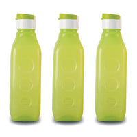 Oliveware Premium PET Water Bottle | SUPERIYA Range | Green - Pack of 3 | 1 Litre Bottle | Better Grip | 1000 Ml Capacity | for Home & Office Use