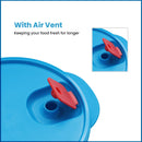 oliveware SOPL Micro Dynasty Food Storage Containers with Air Vent Lid, BPA-Free, Microwave Safe & Leak Proof, Set of 2 (2000L Big + 900 ml Small) - Blue