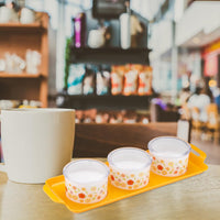 oliveware Venice Dry Fruit Container Tray with Airtight Lid, BPA Free, For Snacks & Dry Fruits, 3 Containers (350ml) each - Red