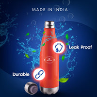 SOPL-OLIVEWARE Sigma Vacuum Double Wall Bottle, Stainless Steel, Hot & Cold, Insulated Bottle, Fit for Indoor & Outdoors (500 Ml, Orange)