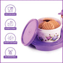 oliveware Breeze Floral Print Serving Container & Tray With Airtight Lid, BPA Free, 2 Containers (500ml) each, For Snacks & Dry Fruits - Voilet