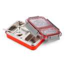 Oliveware Bento Master 2 Lunch Box | with 2 dividers | Steel Spoon | Stainless Steel | Dishwasher & Freezer Safe (Bento 2, Orange)