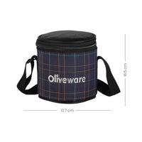 SOPL-OLIVEWARE Bliss Lunch Box, 100% Leak Proof, 3 Stainless Steel Containers with BPA Free Airtight Lids (300ml, 450 ml, 600 ml), Fabric Bag - Blue