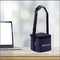 SOPL-OLIVEWARE Feast Glassware Square Lunchbox, Borosilicate Glass Containers, Microwave Safe & Leak Proof, 2 Containers with BPA Free Lids (320ml) Each - Blue