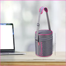 SOPL-OLIVEWARE Innox Glassware Lunchbox, Borosilicate Glass Containers, Microwave Safe & Leak Proof, 3 Containers with BPA Free Airtight Lids (400ml) Each - Pink