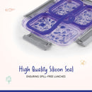 Oliveware Bento Master 3 Lunch Box | with 3 dividers | Steel Spoon | Stainless Steel | Dishwasher & Freezer Safe