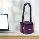 SOPL-OLIVEWARE Feast Glassware Square Lunchbox, Borosilicate Glass Containers, Microwave Safe & Leak Proof, 2 Containers with BPA Free Lids (320ml) Each - Voilet