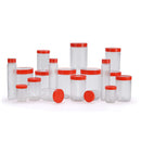 oliveware Honeycomb Range Kitchen Container, Air Tight Storage with Fridge Bottles, BPA Free, Set of 18 (15 Boxes + 3 Water Bottles) - Red