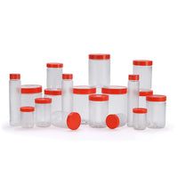 oliveware Honeycomb Range Kitchen Container, Air Tight Storage with Fridge Bottles, BPA Free, Set of 18 (15 Boxes + 3 Water Bottles) - Red