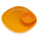 oliveware Flora Microwave Safe Dishwasher Safe BPA-Free Plastic Dinner Set, 4 Plates and 4 Bowls (Yellow)