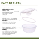 SOPL-OLIVEWARE Olive Glass Lunch Box, Insulated Fabric Bag, Leak Proof & Microwave Safe, Borosilicate Glass, Set of 4 (2 * 320ml & 2 * 400ml) - Blue