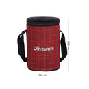 SOPL-OLIVEWARE Mega Lunch Box, 100% Leak Proof, 4 Stainless Steel Containers with BPA Free Airtight Lids (300ml, 450ml, 2x600ml), Fabric Bag - Red