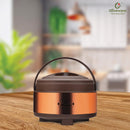 Oliveware Glory Puff Insulated Casseroles, Stainless Steel, Sturdy Base, Keeps Chapati, Food Curry, Easy to Carry, Set of 2-2500ml (Copper)