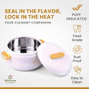 SOPL-OLIVEWARE Fresco Insulated Casserole, Inside Stainless Steel Keep Food Warm, BPA Free, Set of 1 (2000 ml Capacity) - White