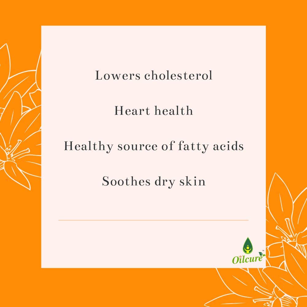 Oilcure Safflower Oil | Cold Pressed | 100 ml | Pure