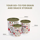 Oliveware Pasha Plastic Containers | BPA Free | For Rice, Dal, Atta & Flour | Set of 3 | Stackable Containers (2200ml, 1350ml & 850ml) (Green)