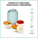 oliveware Plastic Bella Lunch Box - 3 Containers | Insulated Container | Carry Handle | Leak Proof | Complete Meal Hot Case - Blue, 300 milliliter