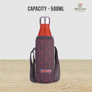 Oliveware Sigma Vacuum Bottle with Sleeve, Stainless Steel (500ml), Hot and Cold, Insulated Bottle, Fit for Indoor & Outdoors - Orange