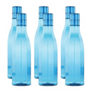Oliveware Premium AKQUA Range Plastic Water Bottle, 1L, Set of 6, Blue