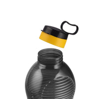 Oliveware King 2 Litre Water Bottle | For Home, Office & Gym | 2000 ML Jumbo Size | Sturdy with Holder | BPA Free Premium Bottle | Best Big 2L Bottle - Black Yellow