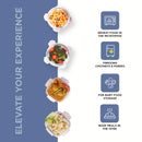 SOPL-OLIVEWARE Olive Glass Lunch Box, Insulated Fabric Bag, Leak Proof & Microwave Safe, Borosilicate Glass, Set of 4 (2 * 320ml & 2 * 400ml) - Blue