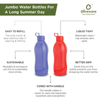 Oliveware Jumbo 2 Liter Red Water Bottle