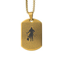 Black Sacred Hanuman Chalisa MicroCarved Tag Necklace